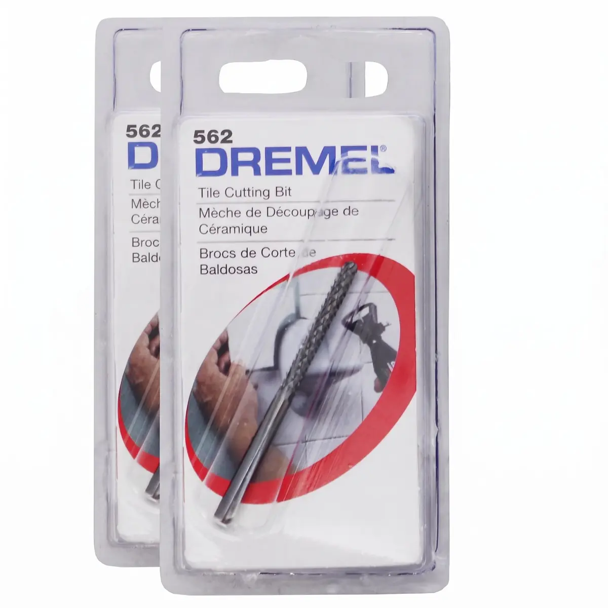 Dremel 562 Tile Cutting Bit, 3.2mm (1/8 Inch) Shank, Pack of 2 | Cuts Ceramic Wall Tile & Plaster - main product image