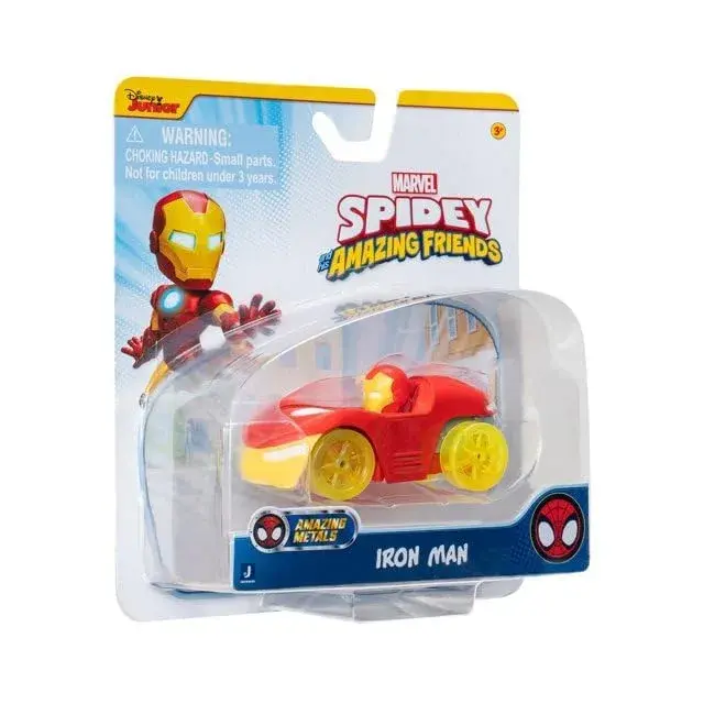 Spidey and his Amazing Friends Amazing Metals Race Car 1:64 Scale (Iron Tony Stark Man) | Jazwares Plastic Toy Car - view 3