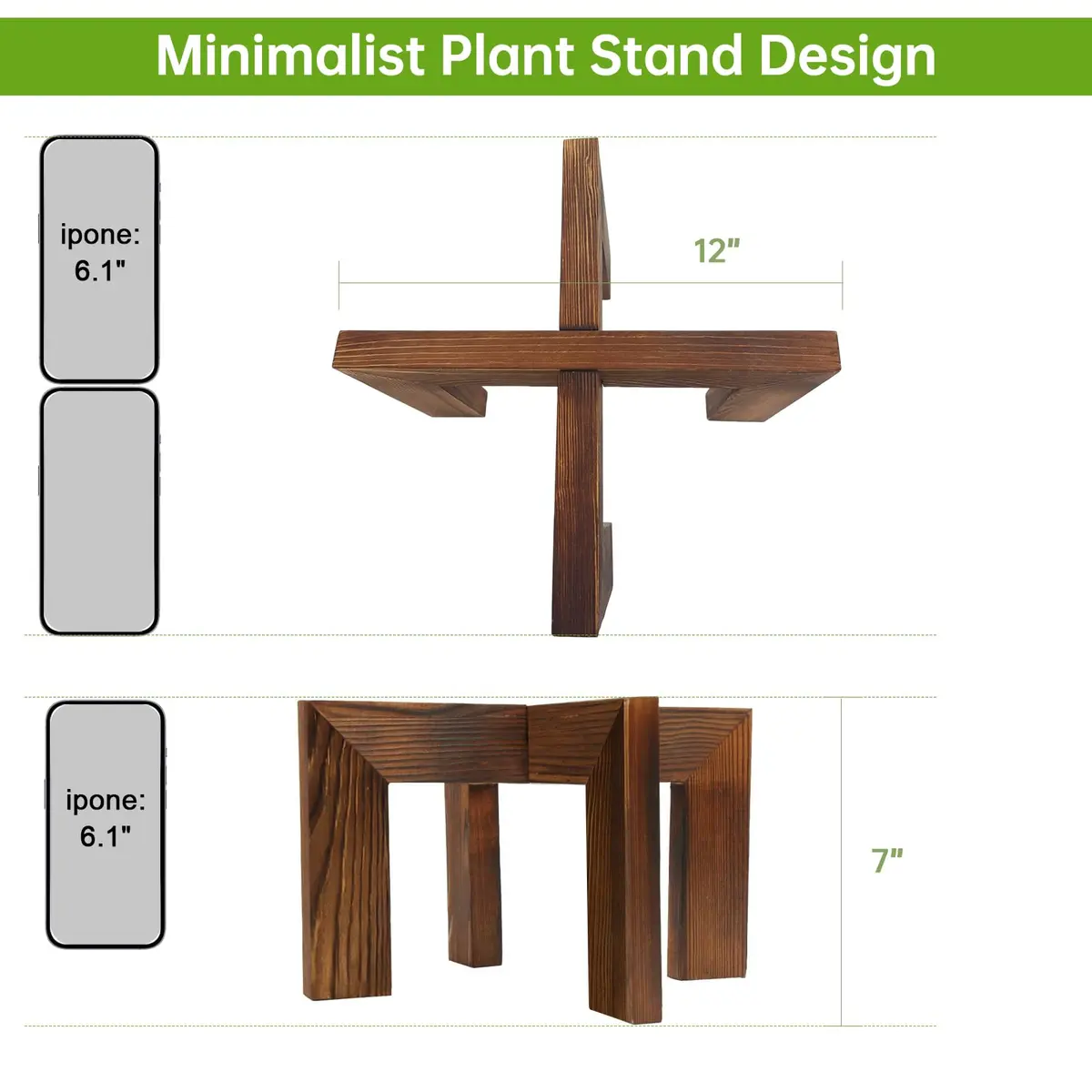 hismocal Wood Plant Stand Indoor/Outdoor for Plants, Large Size Planter Stand Holder, Sturdy and Stable Flower Pot Stand, Fits Most Size Flower Pots in Room - view 4