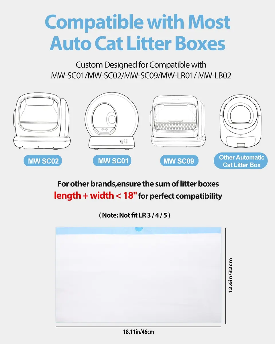 KropBom 120 Count Drawstring Cat Litter Bags 22.7 kg (50 lb) | Custom-Fit Leak-Proof Liners for Automatic Litter Boxes - view 2