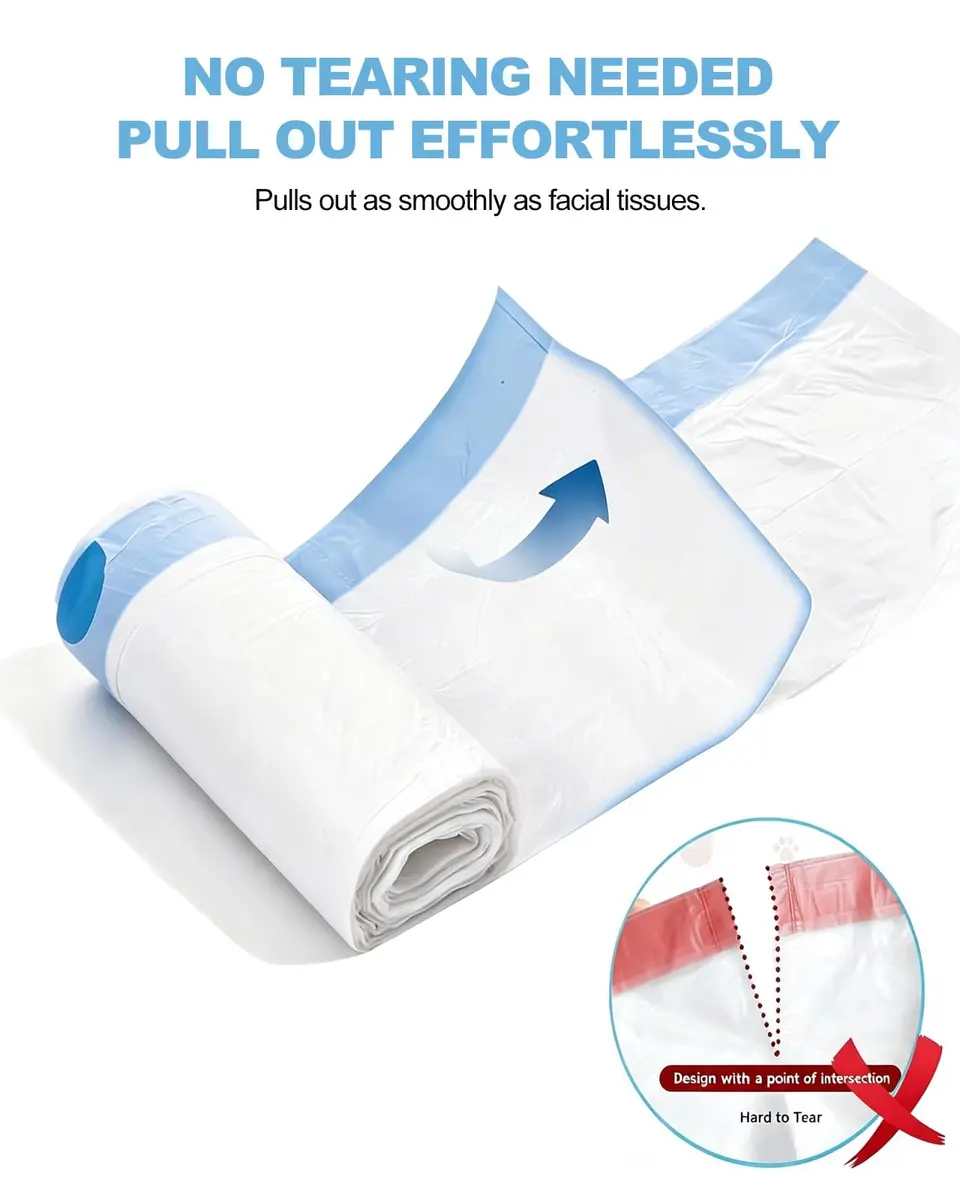 KropBom 120 Count Drawstring Cat Litter Bags 22.7 kg (50 lb) | Custom-Fit Leak-Proof Liners for Automatic Litter Boxes - view 3