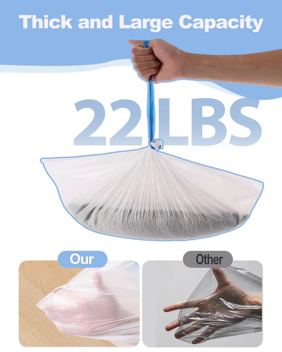 KropBom 120 Count Drawstring Cat Litter Bags 22.7 kg (50 lb) | Custom-Fit Leak-Proof Liners for Automatic Litter Boxes - view 4