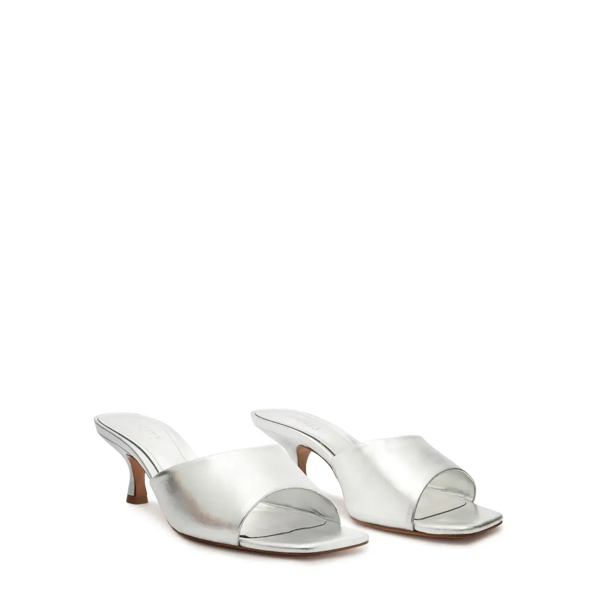 SCHUTZ Dethalia Prata Women's Heeled Sandal 10.5 US | Leather, 2.5-inch Stiletto Heel - main product image