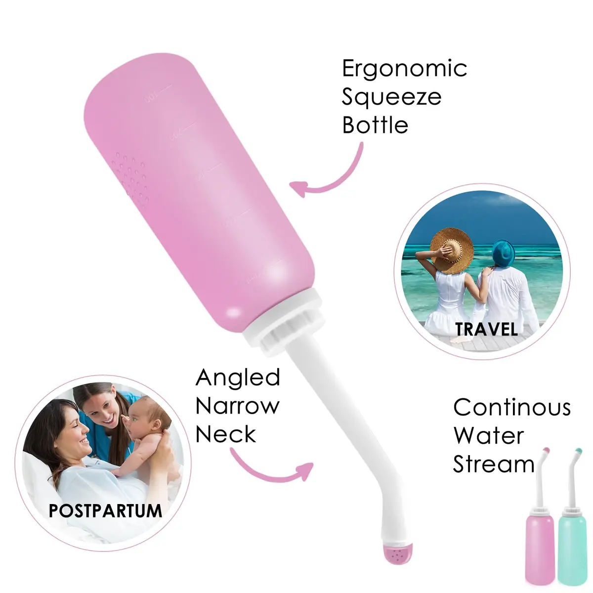 RUFCRIL Peri Bottle Postpartum 2-Pack 500ml (17.5 Fl Oz) | Upside Down Bidet for Perineal Care - view 7