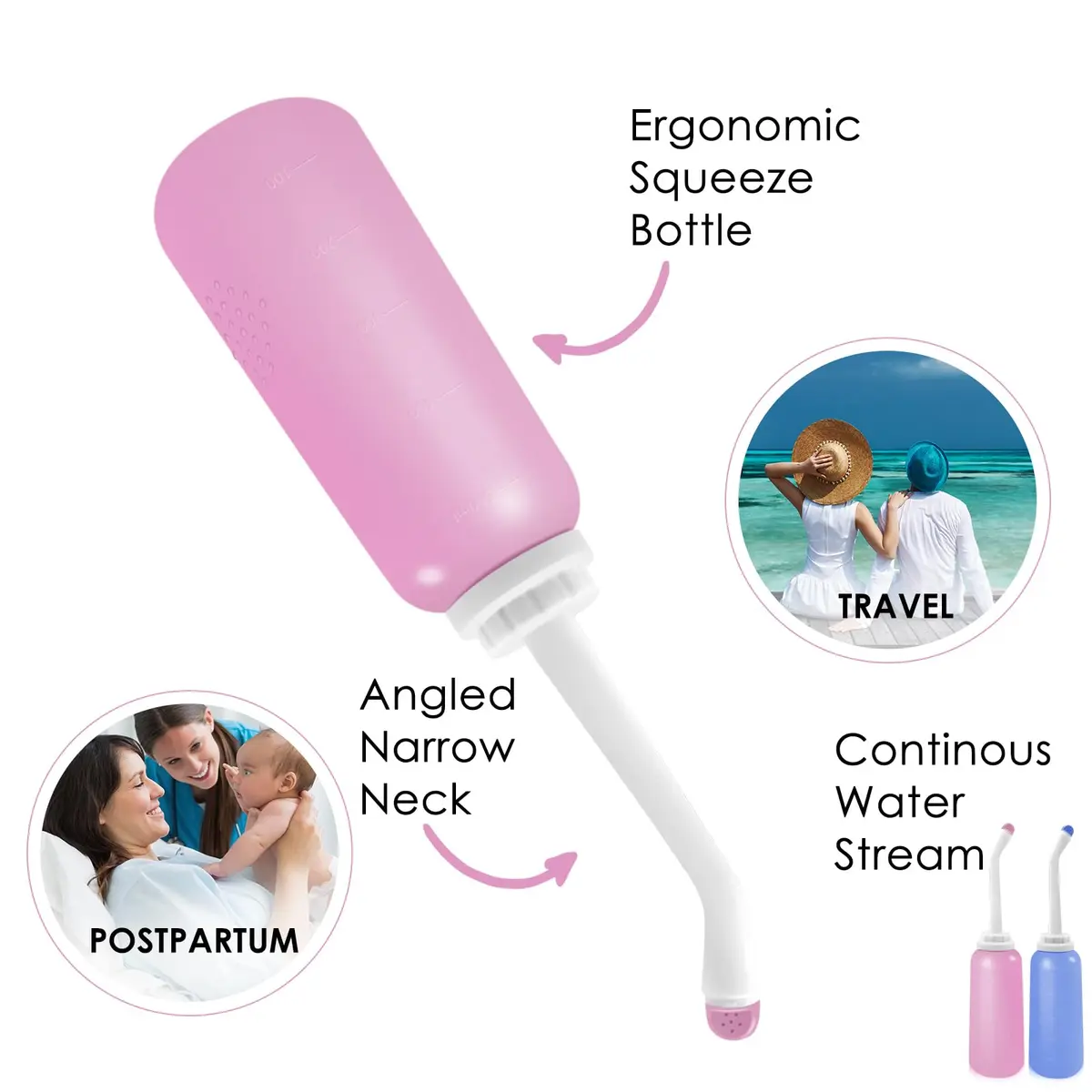 RUFCRIL Peri Bottle Postpartum 500ml (17.5 Fl Oz) 2-Pack | Boilable TPE for Perineal Care - view 7