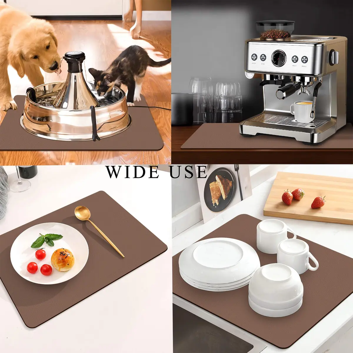 JuSiyley Coffee Mat for Countertops 12"x19" | Absorbent Rubber Mat for Kitchen - view 2