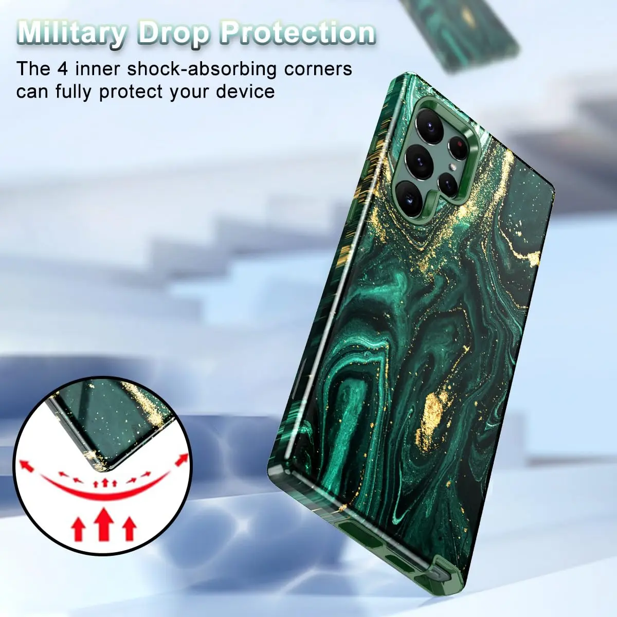 Btscase Cellular Phone Case 6.8 inches | Marble Pattern Shockproof Full Body - view 5