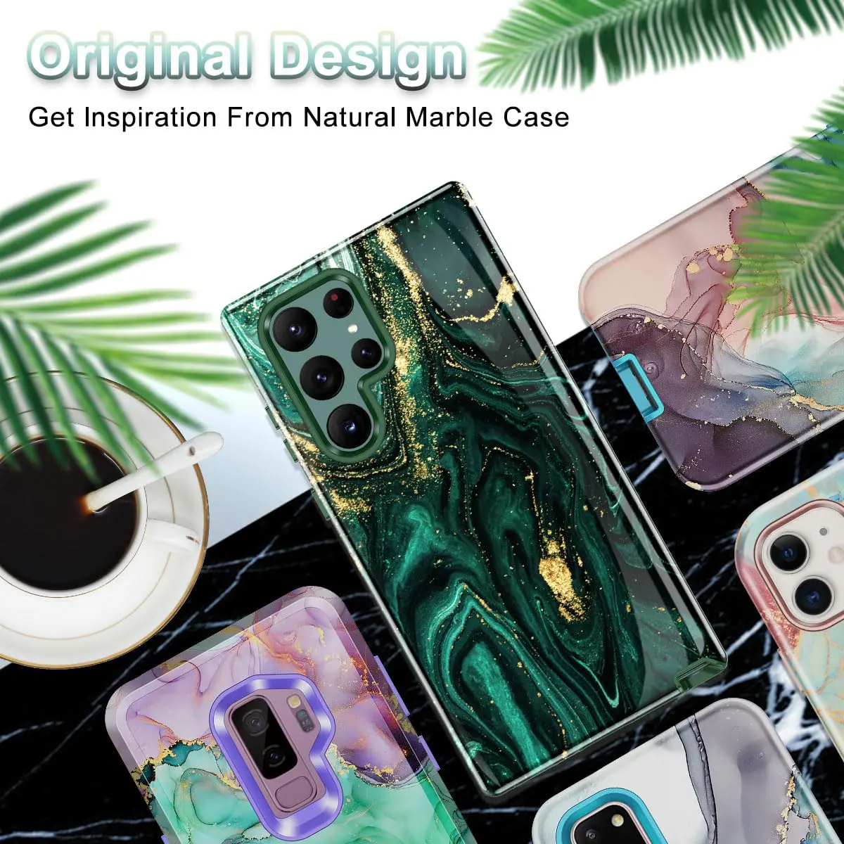 Btscase Cellular Phone Case 6.8 inches | Marble Pattern Shockproof Full Body - view 8