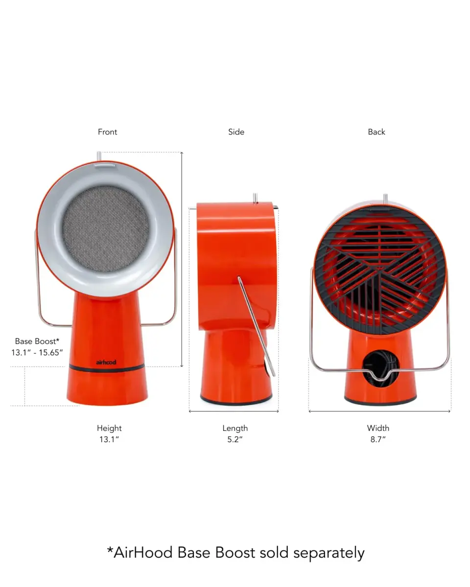 airhood Cadmium Orange Portable Kitchen Exhaust Fan, Ductless Air Purifier with 2 Activated Charcoal Filters & Stainless-steel Oil Filter | Easy to Clean - view 7