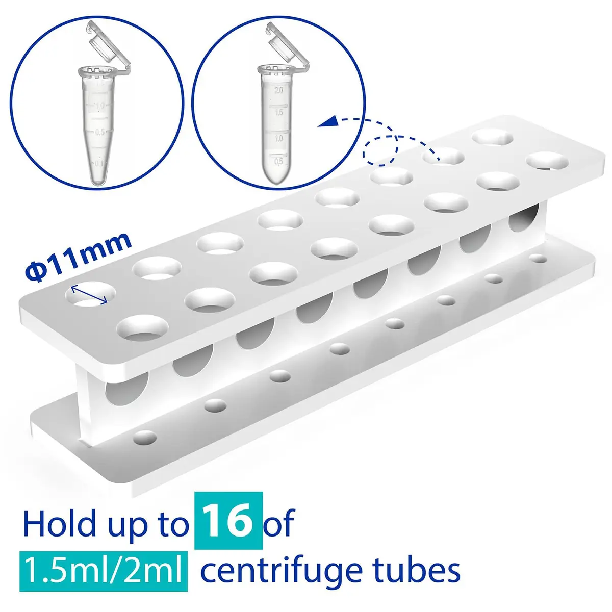 eLabPal 16-Well Magnetic Separation Rack for 1.5/2mL Tubes | Neodymium Magnet Bead Collection - view 6