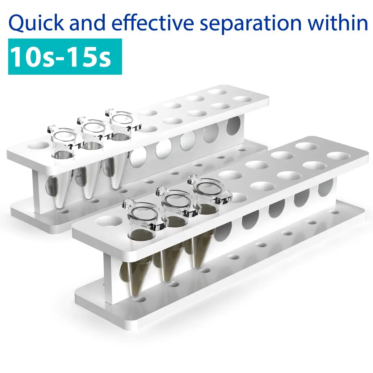 eLabPal 16-Well Magnetic Separation Rack for 1.5/2mL Tubes | Neodymium Magnet Bead Collection - view 2