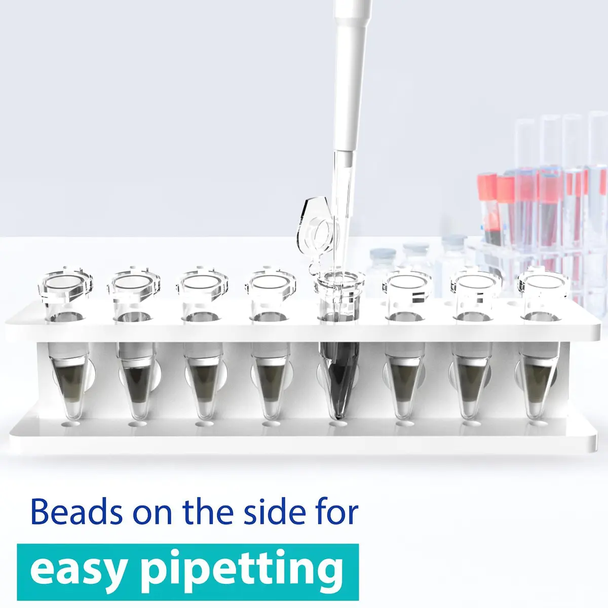 eLabPal 16-Well Magnetic Separation Rack for 1.5/2mL Tubes | Neodymium Magnet Bead Collection - view 4