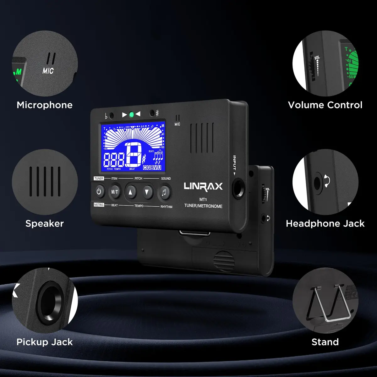 LINRAX MT1 Metronome Tuner Tone Generator | 3-in-1 Portable Music Practice Tool - view 6