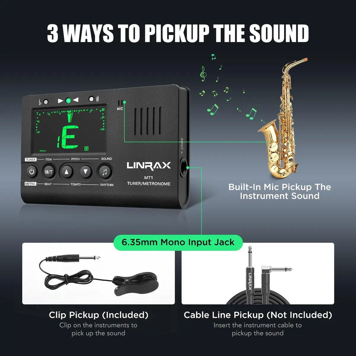 LINRAX MT1 Metronome Tuner Tone Generator | 3-in-1 Portable Music Practice Tool - view 2