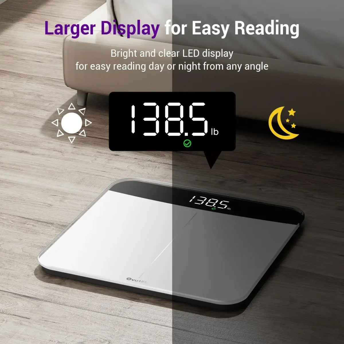 Ovutek Digital Body Weight Scale 200kg (450lb) | FDA Approved Accuracy for Home & Family Use - view 4