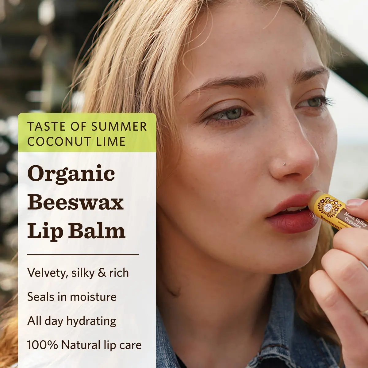 Moon Valley Organics Beeswax Lip Balm, Tropical Coconut Lime, 4-Pack | Hydrating, Organic & Cruelty-Free - view 2
