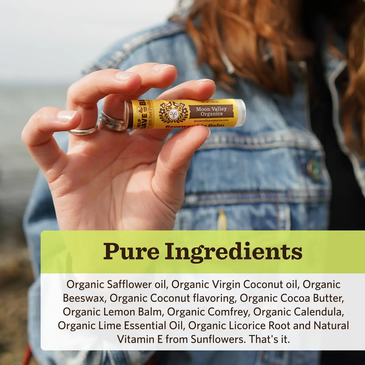 Moon Valley Organics Beeswax Lip Balm, Tropical Coconut Lime, 4-Pack | Hydrating, Organic & Cruelty-Free - view 3