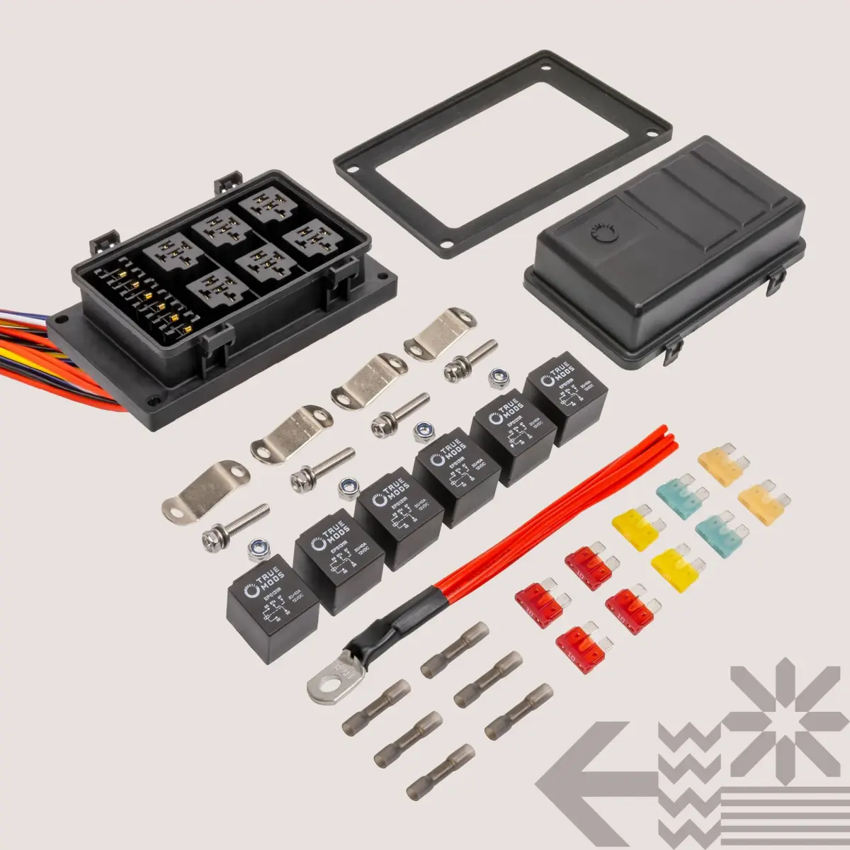 True MODS 12V Automotive Waterproof 5-Pin Prewired Relay Fuse Box Block Kit with Harness | 6-Circuit Power Distribution - view 8