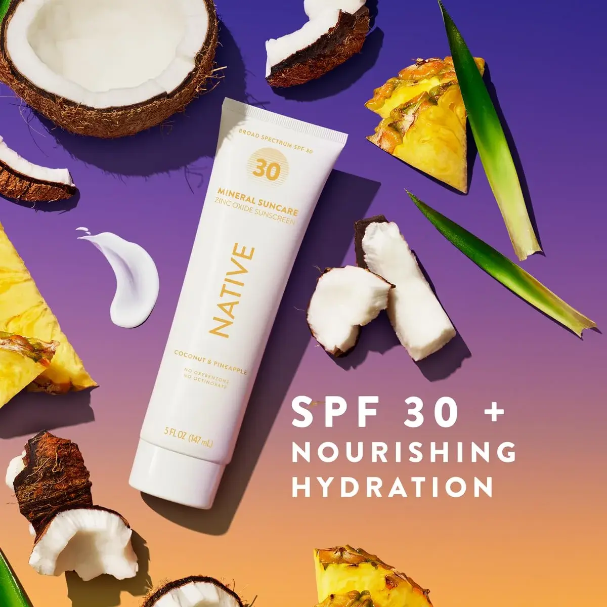 Native Sunscreen SPF 30 Zinc Oxide 148ml (5 Fl Oz) | Dermatologist Tested - view 2