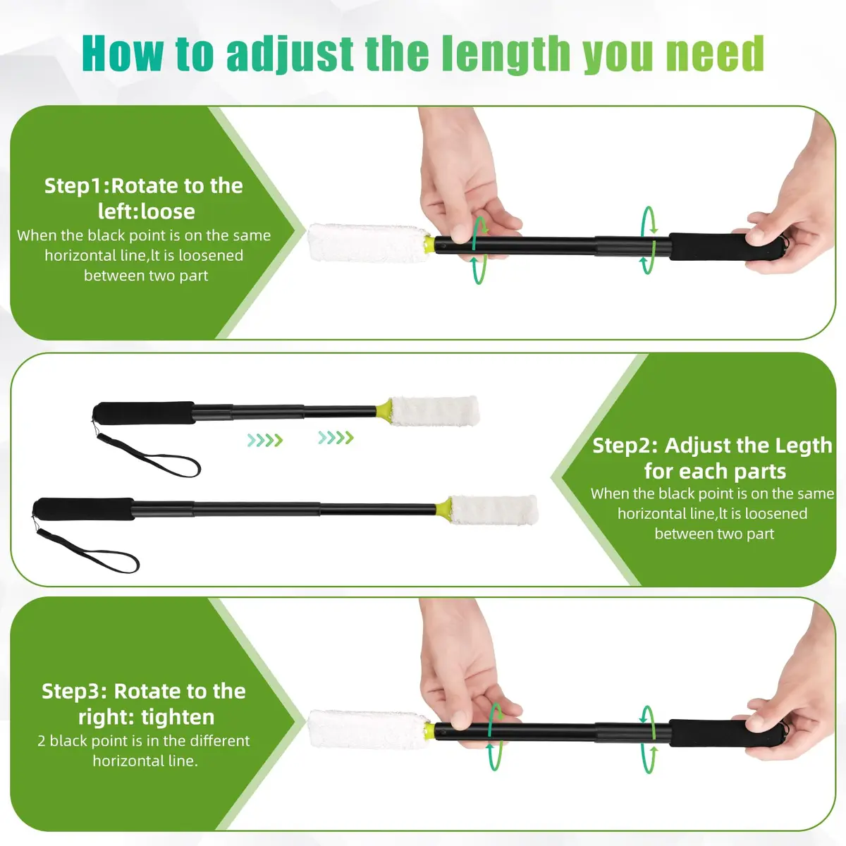 LYIGEOL Toe Cleaning Brush, Foot Scrubber with Telescopic Handle 12"-24" | Reusable Drying Covers for Seniors & Elderly - view 5