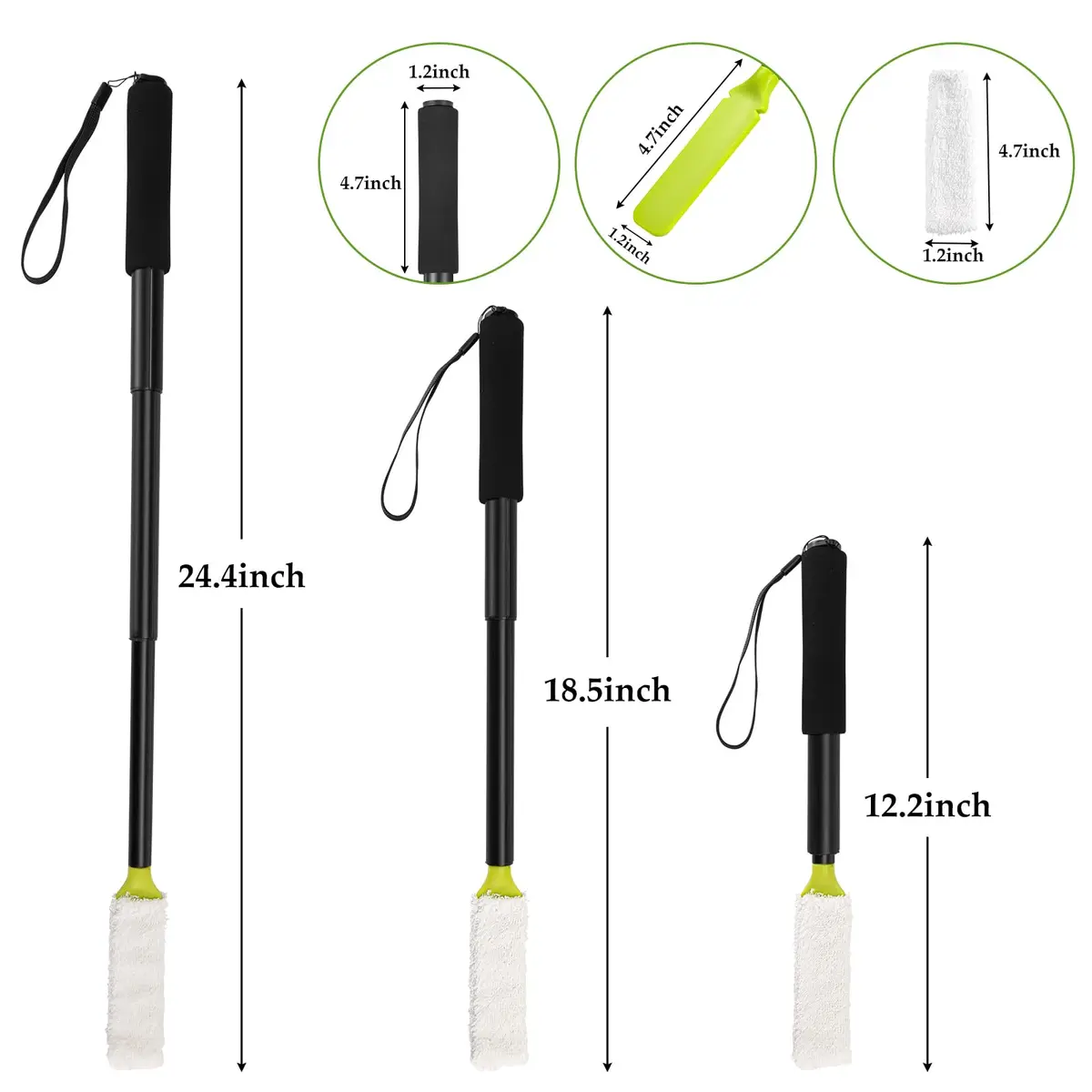 LYIGEOL Toe Cleaning Brush, Foot Scrubber with Telescopic Handle 12"-24" | Reusable Drying Covers for Seniors & Elderly - view 2