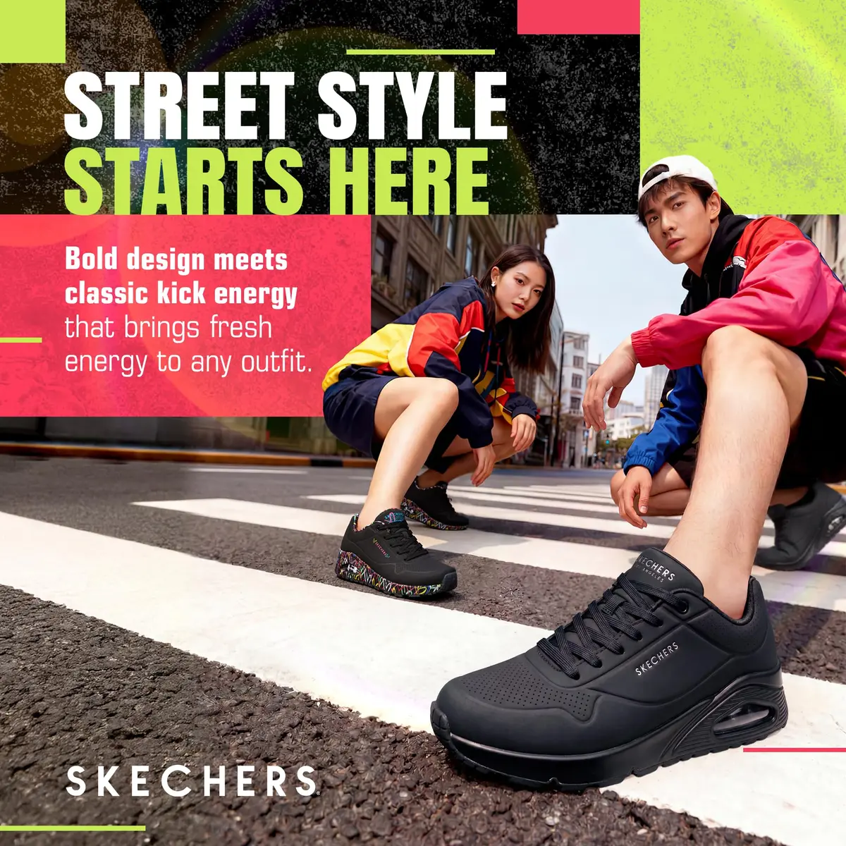 Skechers Men's Uno-Stand on Air Sneaker Wide Fit | Black/Black, 13 Wide - view 2