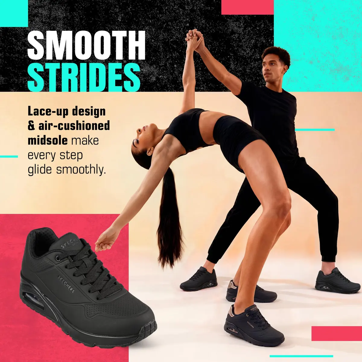 Skechers Men's Uno-Stand on Air Sneaker Wide Fit | Black/Black, 13 Wide - view 3
