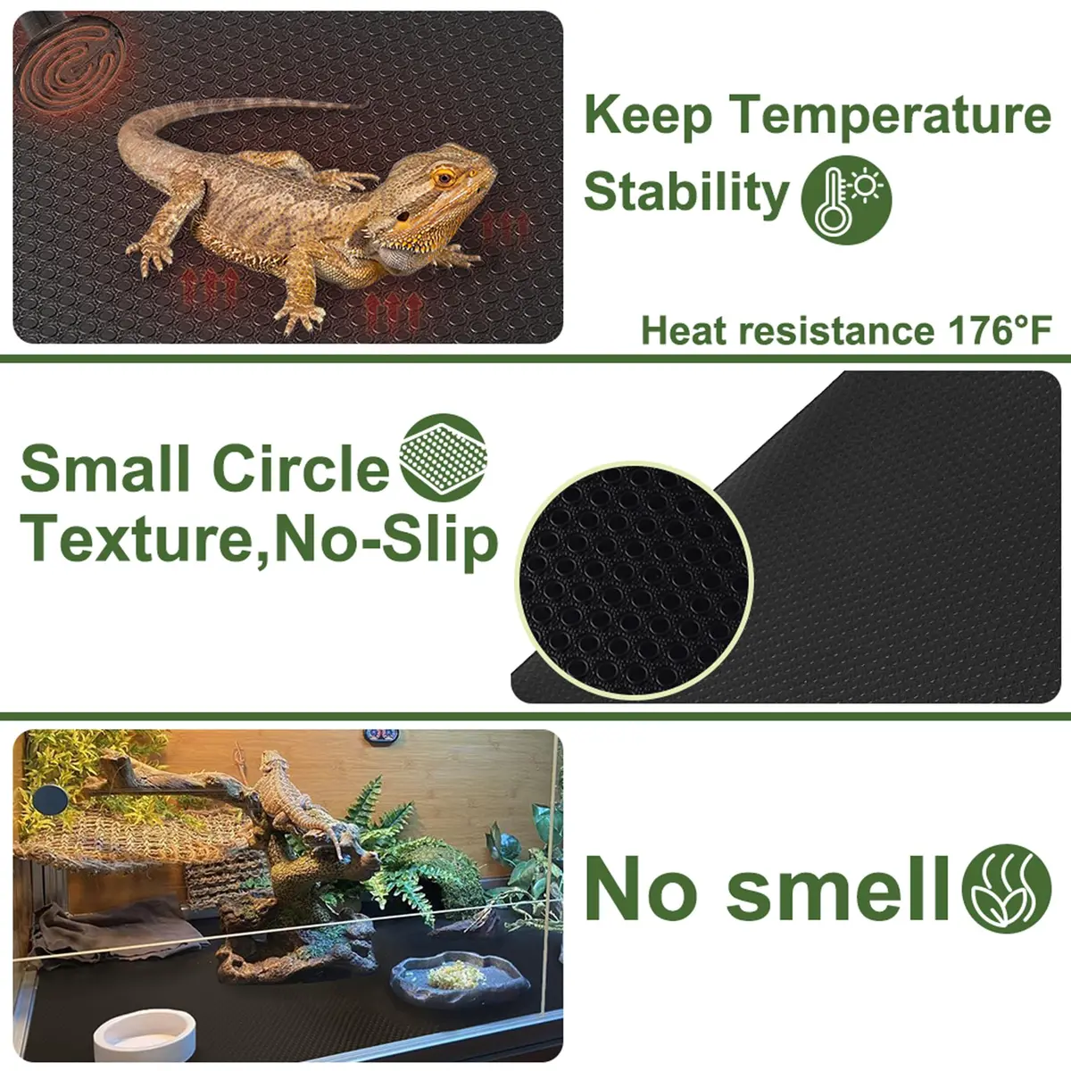 TCYPUHL Bearded Dragon Tank Accessories Reptile Carpet,18"×79",2 PCS Grey | Easy to Clean & Versatile - view 3