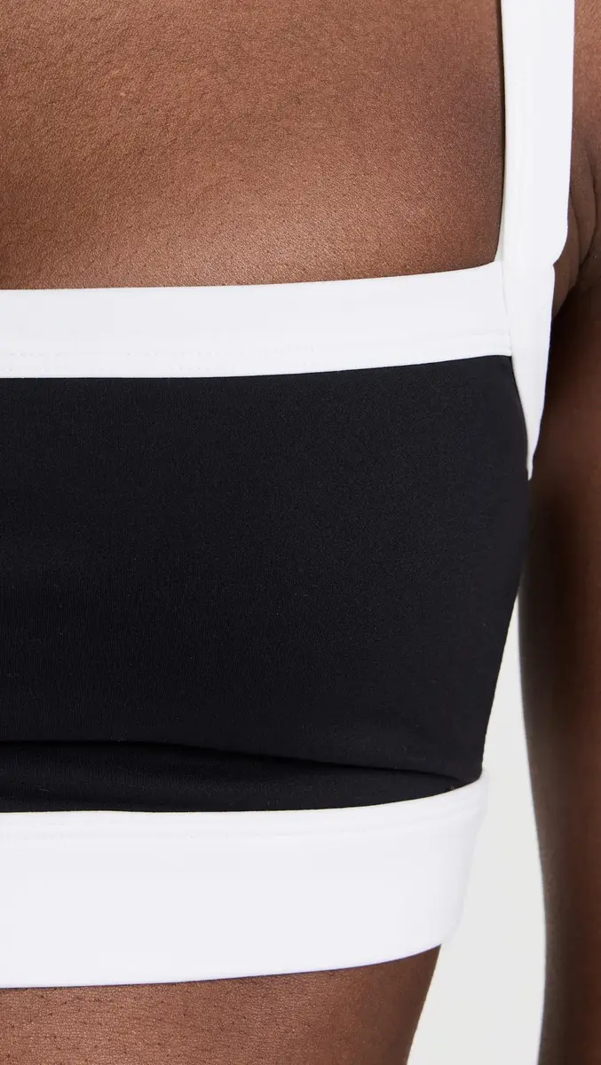 Splits59 Monah Rigor Medium Support Bra Black/White X-Large | Square Neck, Nylon & Spandex - view 6