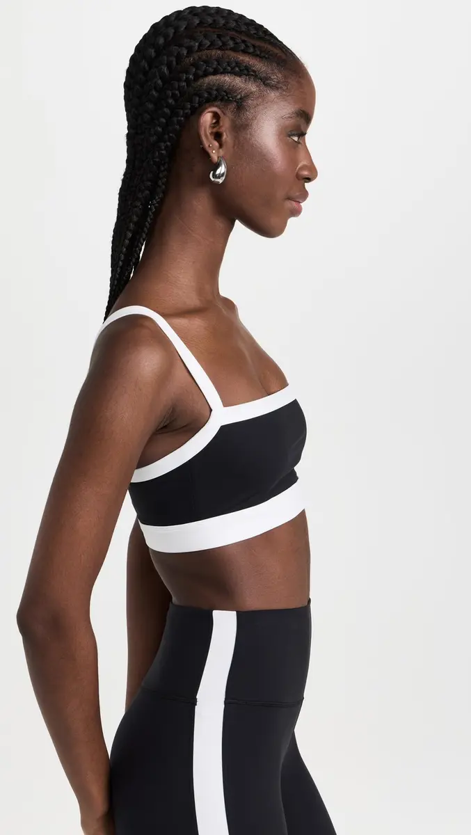 Splits59 Monah Rigor Medium Support Bra Black/White X-Large | Square Neck, Nylon & Spandex - view 4