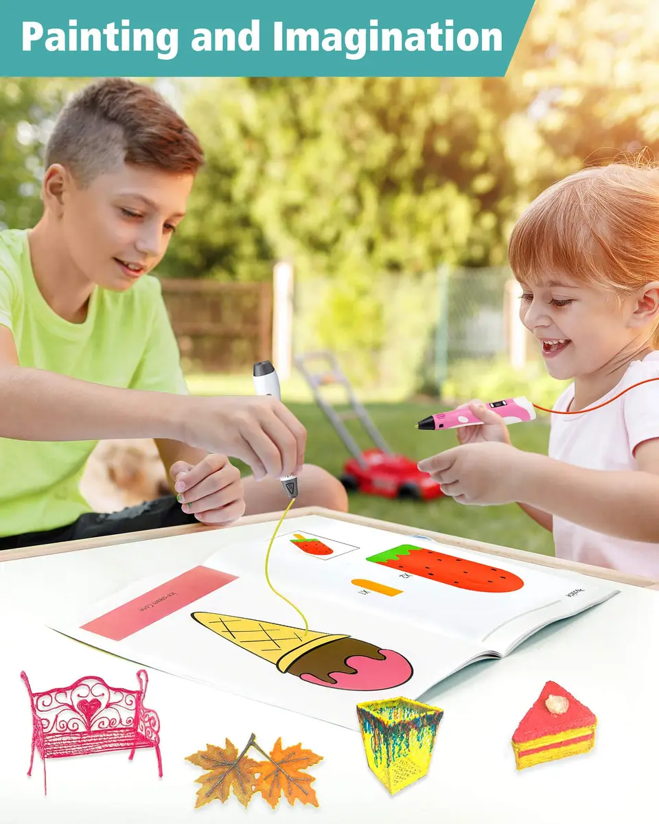 Vomika 3D Pen Painting Drawing Book, 40 Pattern Templates | Kids & Artists, Easy to Use, 40 Cartoon Patterns - view 6