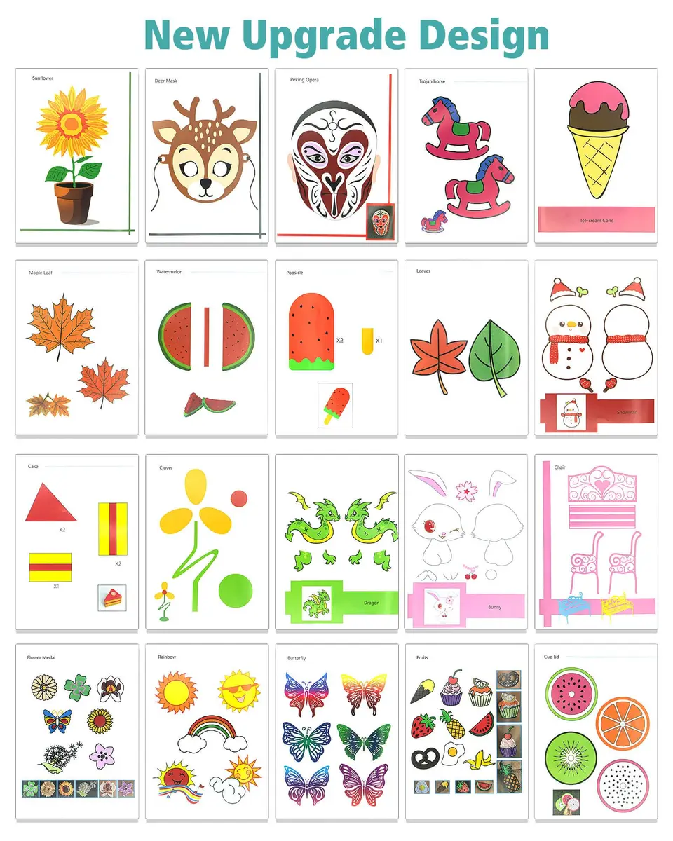 Vomika 3D Pen Painting Drawing Book, 40 Pattern Templates | Kids & Artists, Easy to Use, 40 Cartoon Patterns - view 2