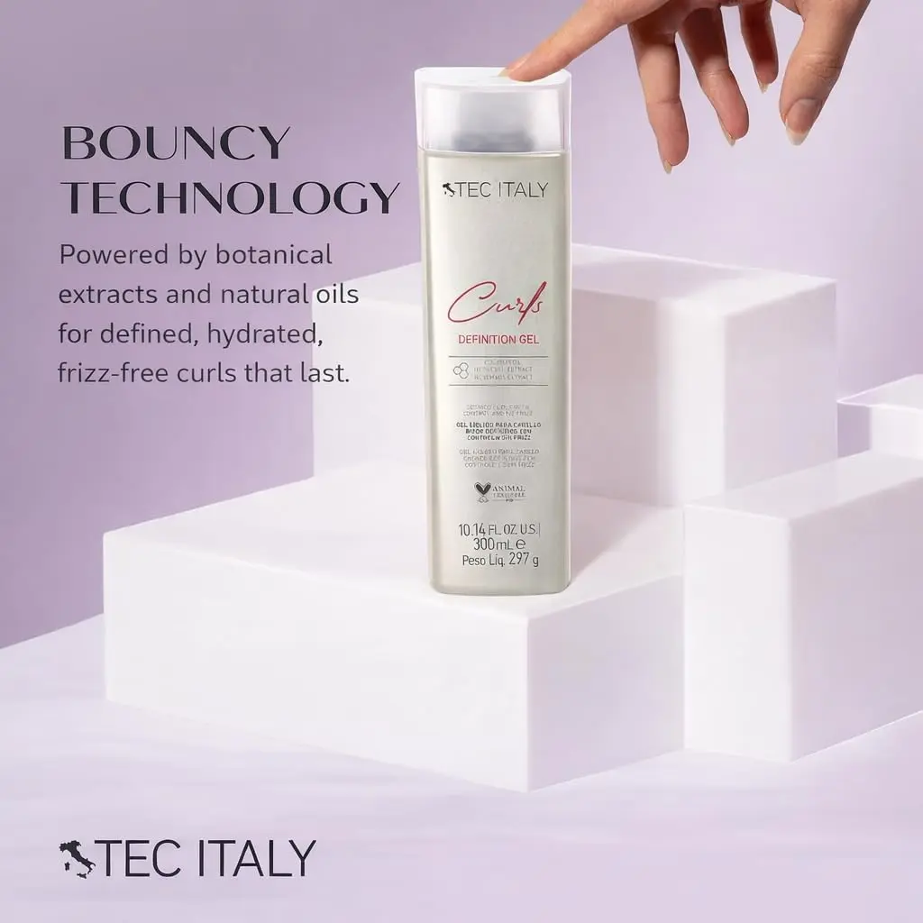 Tec Italy Curls Defining Gel for Curly Wavy Hair, 10.14 fl oz | Anti Frizz, Flexible Hold, Long Lasting Shine - view 5
