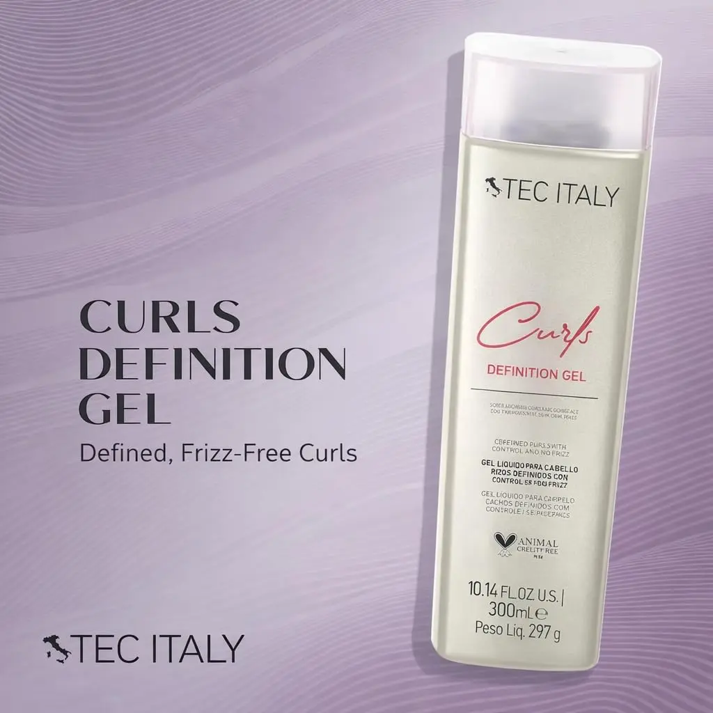Tec Italy Curls Defining Gel for Curly Wavy Hair, 10.14 fl oz | Anti Frizz, Flexible Hold, Long Lasting Shine - view 2