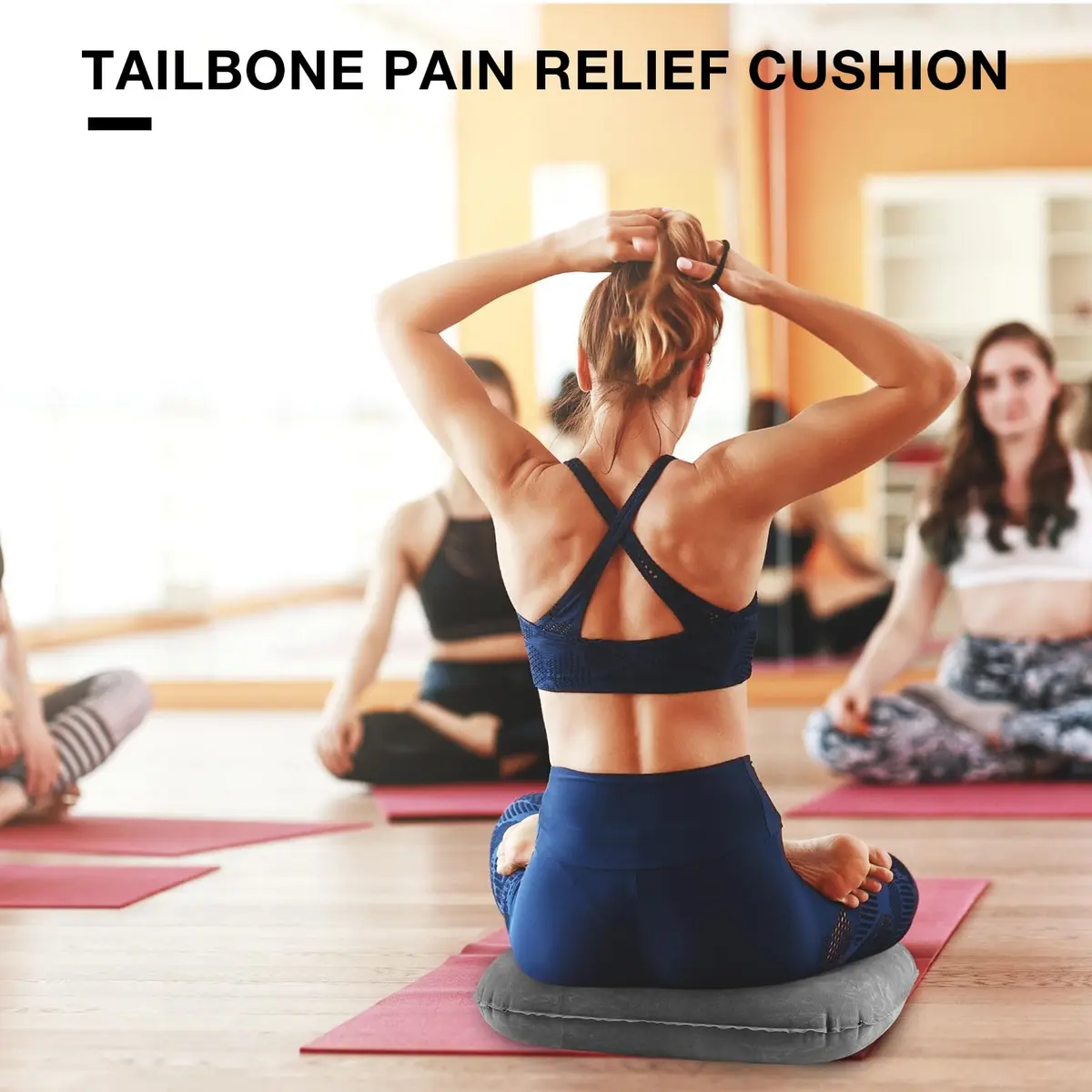 Leinuosen Inflatable Seat Cushion 46cm x 40cm x 12cm (18.1'' x 15.7'' x 4.7'') | Grey 2-Pack - view 5