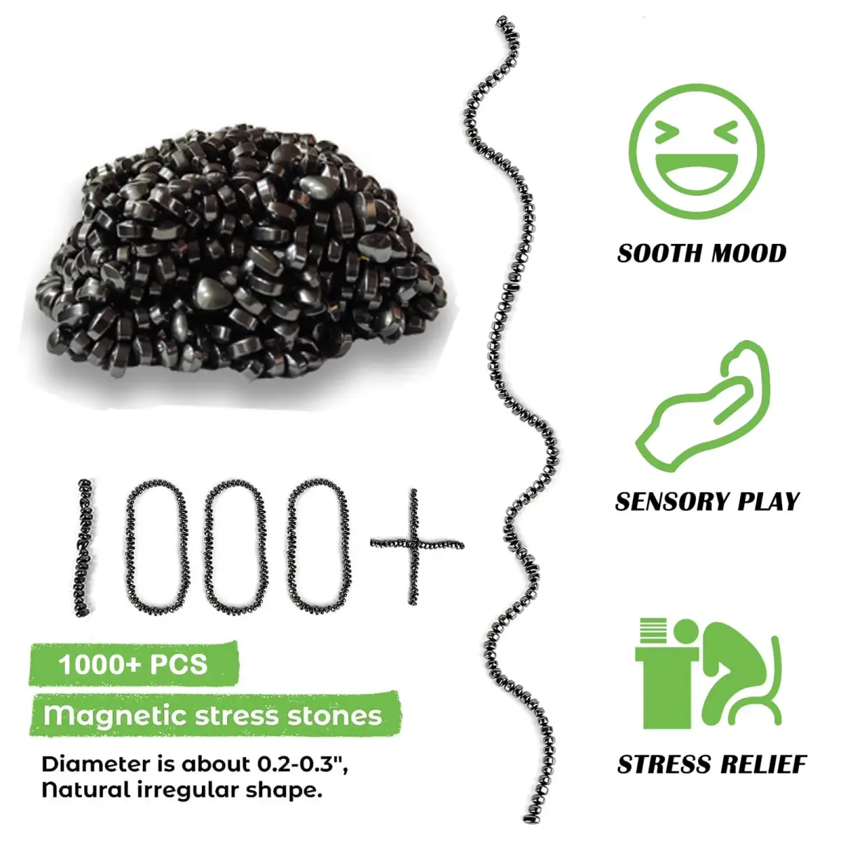 Matassari 1000pcs Black Fidget Toy Set | Magnetic Balls for Adults & Teens - view 5