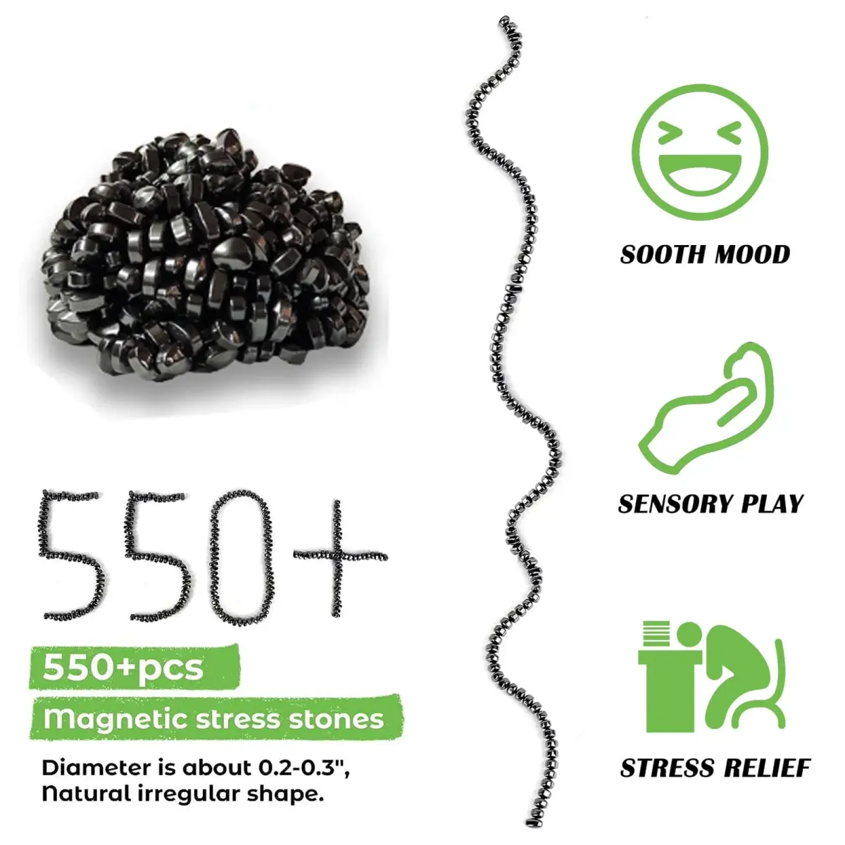 Matassari Black 550pcs Fidget Toy Set | Non-Toxic, BPA-Free, ASTM-Tested - view 5