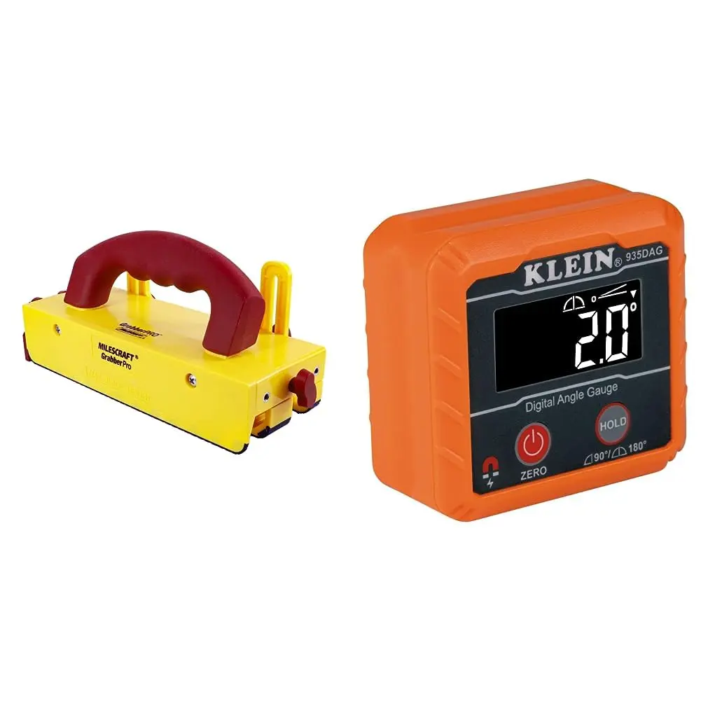 Milescraft GrabberPRO Push Block + Klein Digital Level & Angle Gauge | Woodworking & Metalworking Safety (115c) - main product image