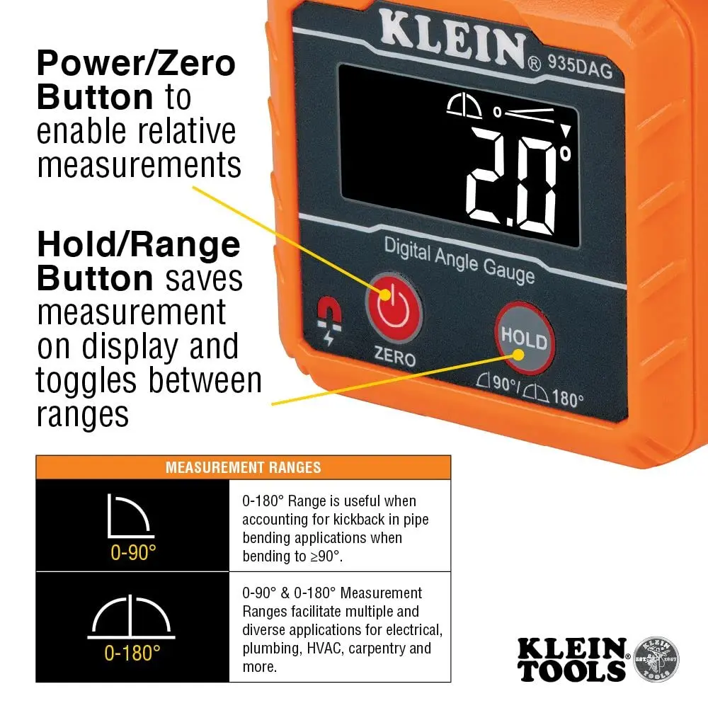 Milescraft GrabberPRO Push Block + Klein Digital Level & Angle Gauge | Woodworking & Metalworking Safety (115c) - view 4