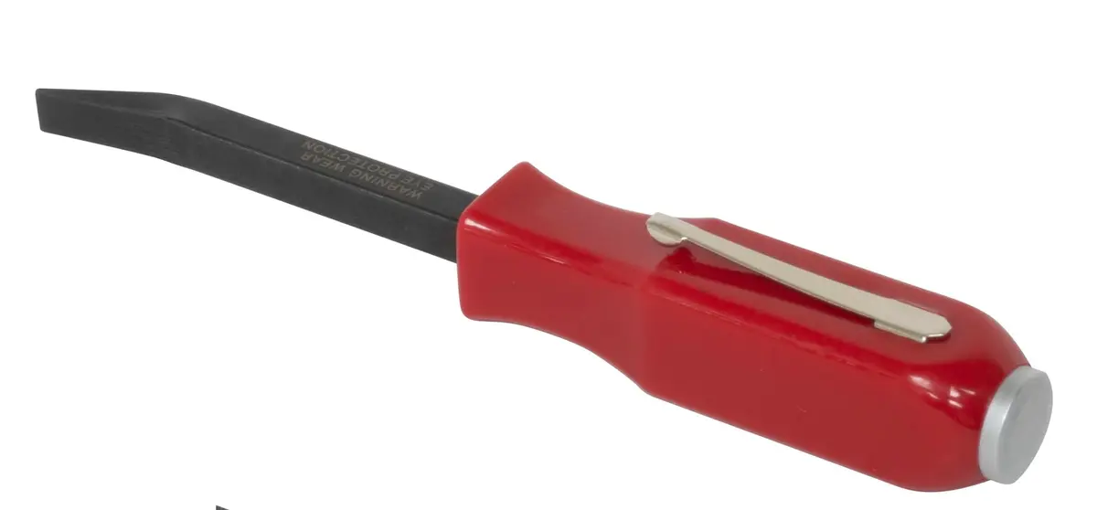Lisle 35100 1/4" Pry Bar with Pocket Clip and Strike Cap | Vehicle & Interior Trim Tool - main product image