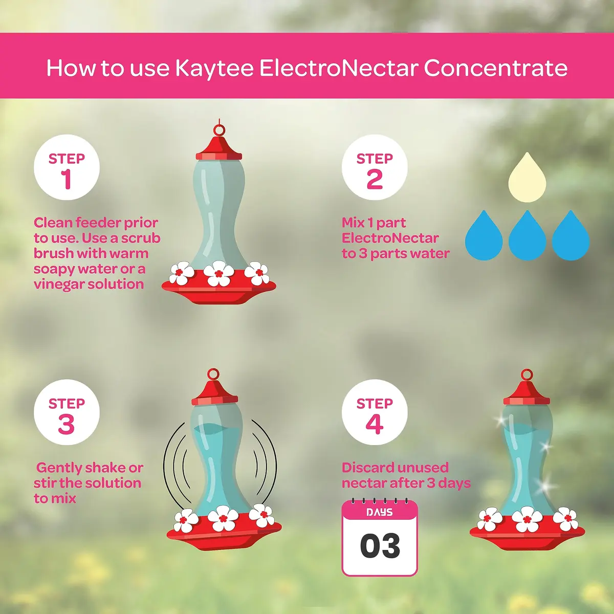 Kaytee ElectroNectar Wild Bird Food 16 Fl Oz | Electrolyte Concentrate for Hummingbirds - view 5