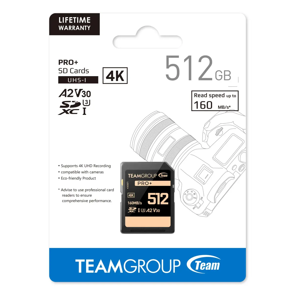 TEAMGROUP PRO 512GB SDXC Memory Card UHS-I U3 A2 V30 4K UHD 160/120MB/s | For Professional Content Creation - view 7