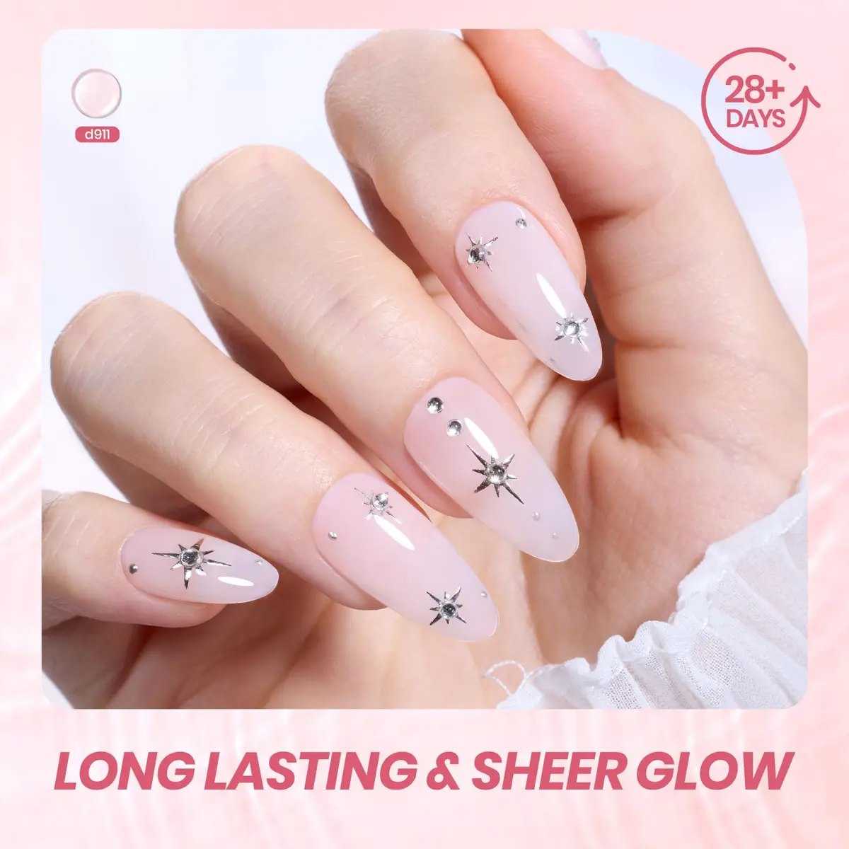 Beetles Gel Polish Milky Pink Jelly Gel Polish 15ml (0.5 Fl Oz) | Sheer Nude Pink for French Nail Art - view 4