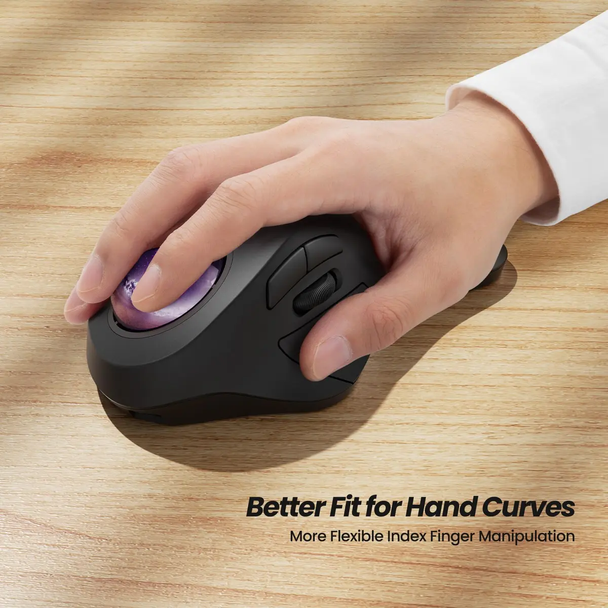 Nulea M505A Wireless Trackball Mouse Ergonomic 44mm Index Finger Control | Adjustable DPI & Bluetooth - view 2