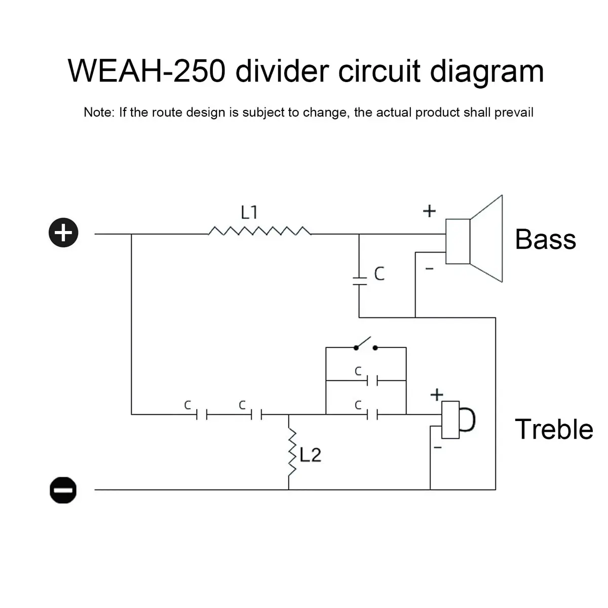 DriSentri 2 Way Crossover for Speaker 250W 4-12Ω | High-Low Frequency Divider for HiFi Speakers - view 9