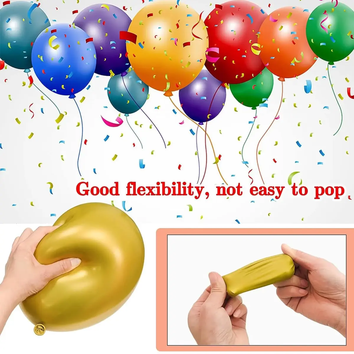 KUULBELA Black White Gold Balloons 68 Pcs | Assorted Colors Party Pack - view 3