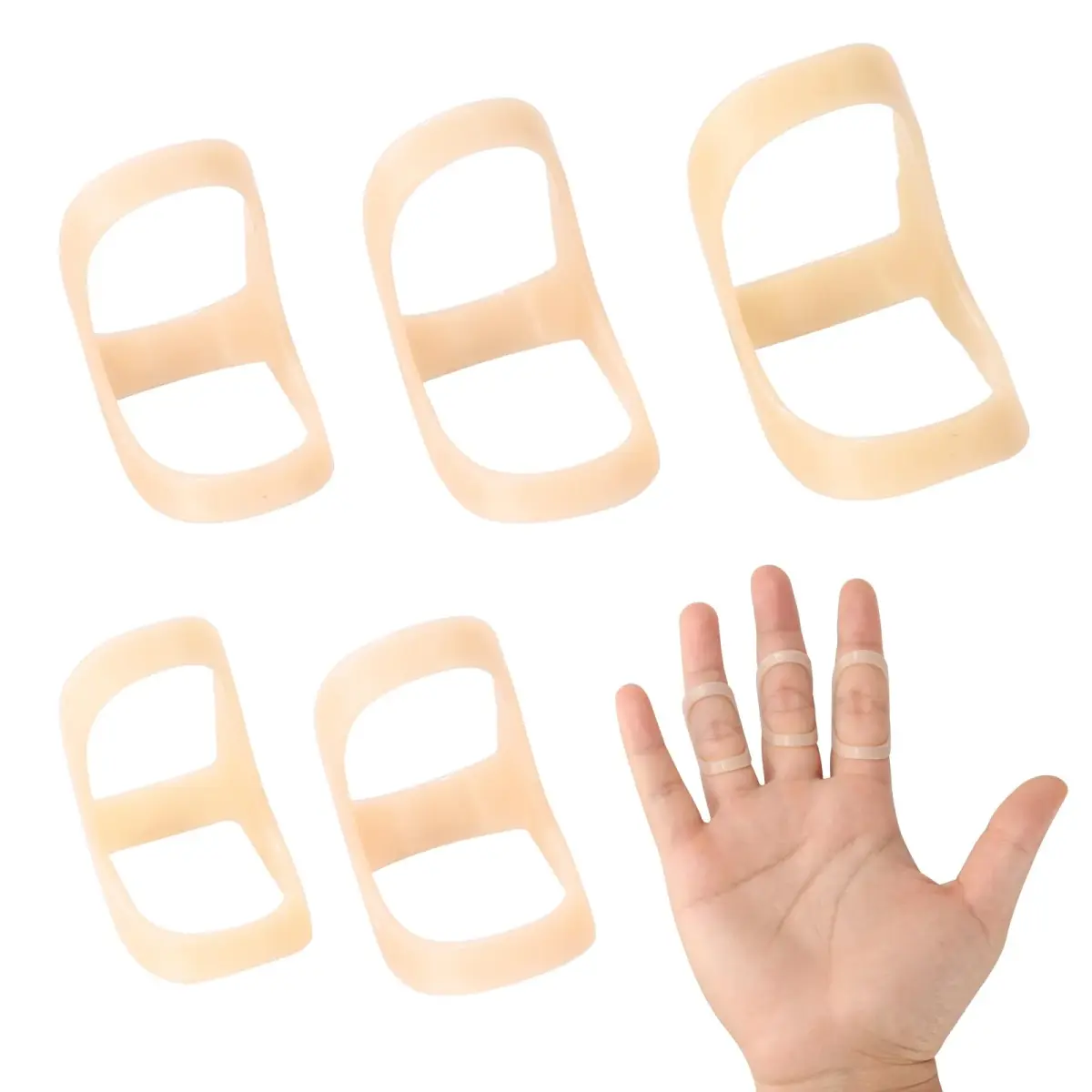 CAGSIG Oval Finger Splints 5PCS Red Plastic | Mallet Finger Treatment Support - main product image