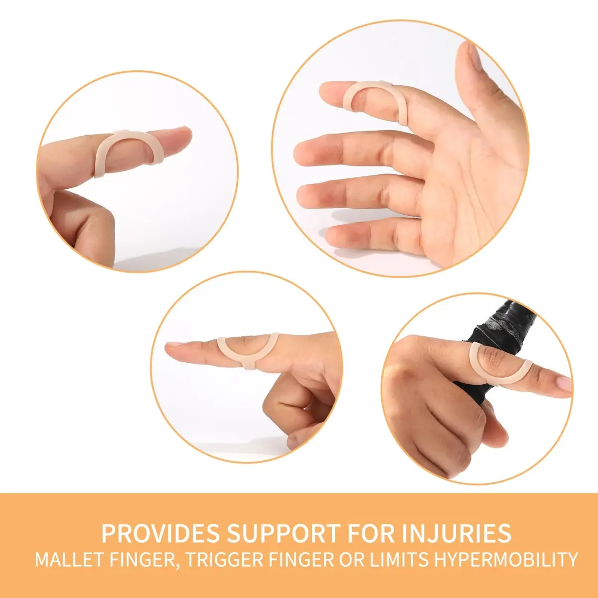 CAGSIG Oval Finger Splints 5PCS Red Plastic | Mallet Finger Treatment Support - view 5