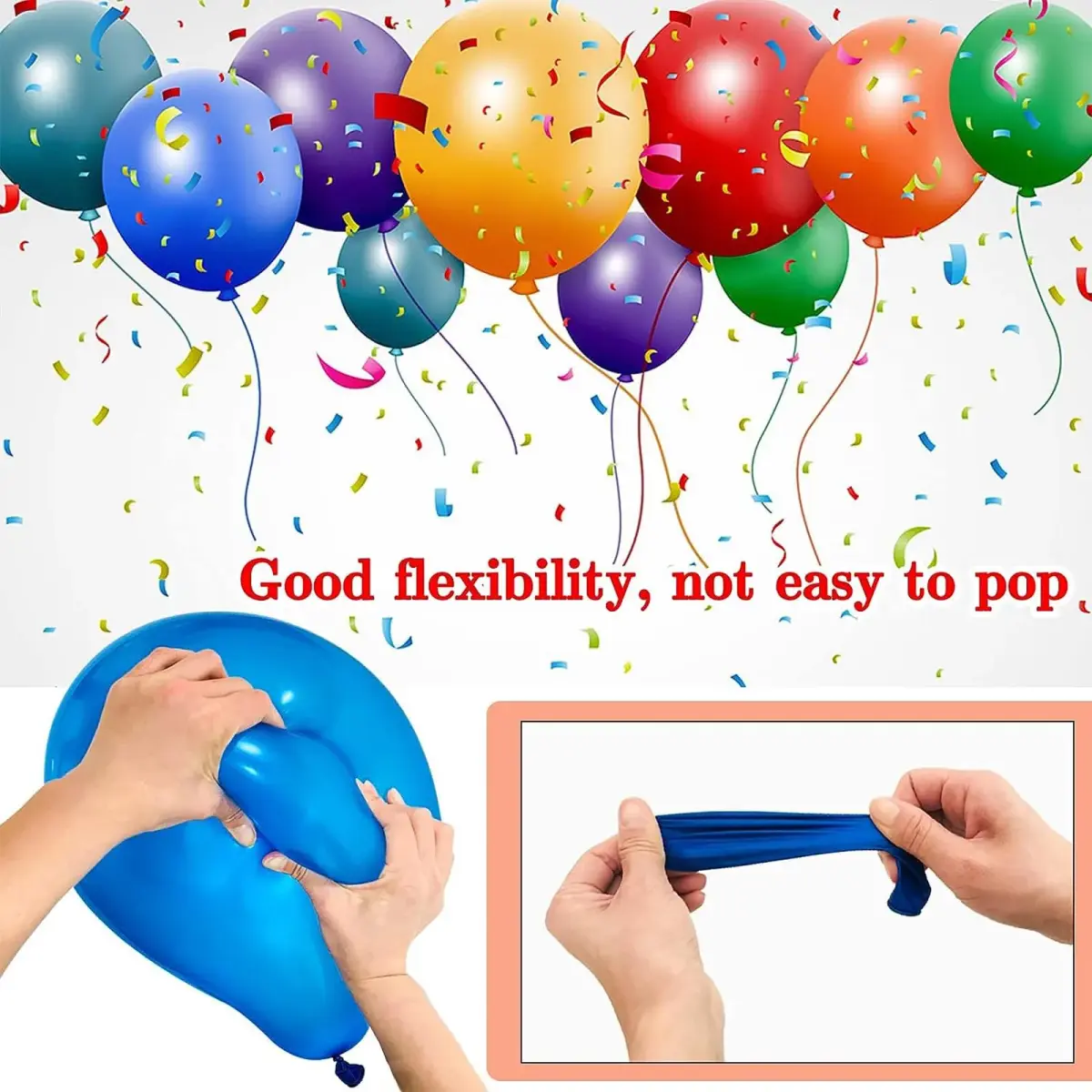KUULBELA 68Pcs Blue and White Balloons Kit 12 Inch | Assorted Colors Balloon Value Pack - view 3