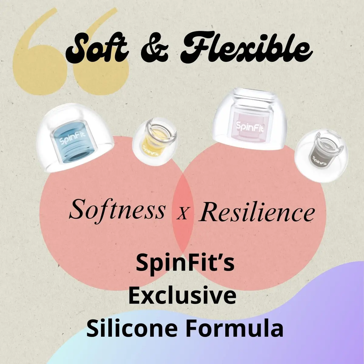 SpinFit Omni for True Wireless Earbuds & IEMs - MS - Patented Silicone Eartips for Replacement (1 Pair) (3.7 mm Nozzle Dia.) - view 9